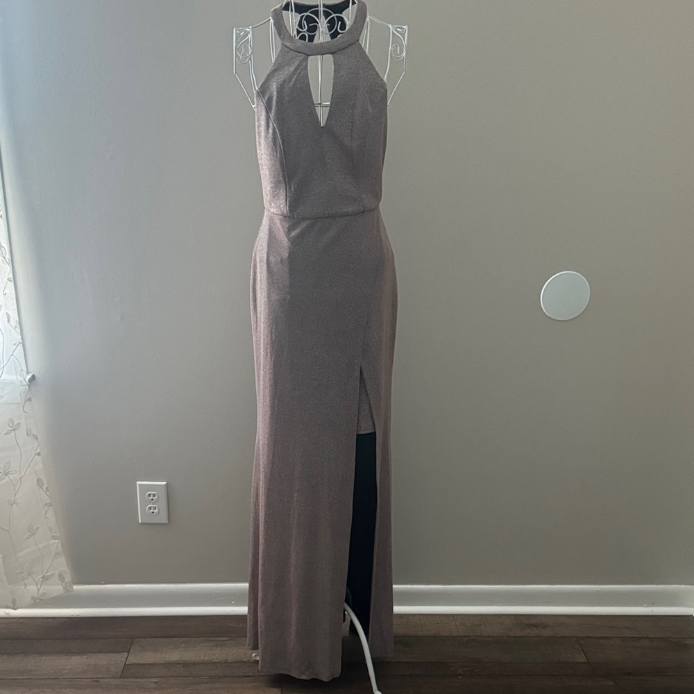 Morgan & Co. Lavender Halter Maxi Dress